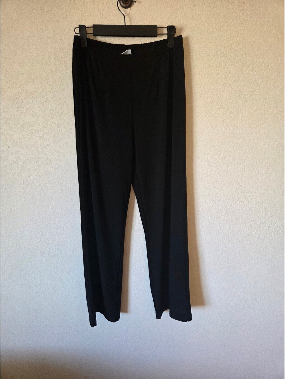 Jaclyn Smith Black Casual Stretch Pants with Elastic Waistband, Medium